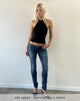Image of Ultra Low Rise Stretch Skinny Jeans in Dark Rinse Blue