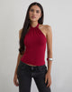 Image of Raceline Halterneck Top in Rayon Jersey Adrenaline Red