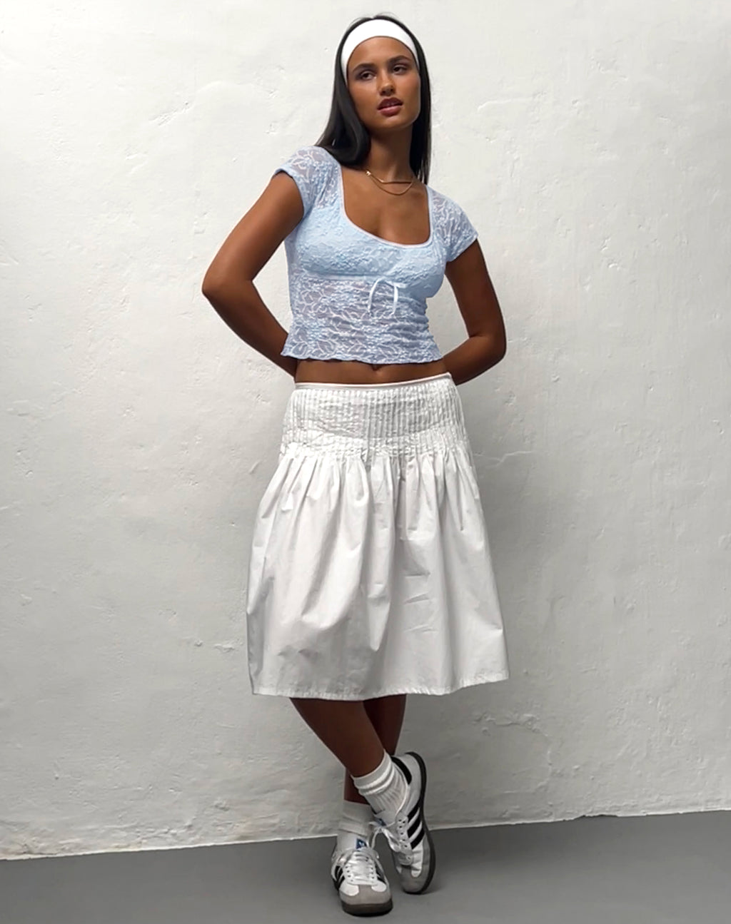 Rada Top in Lace Ice Blue