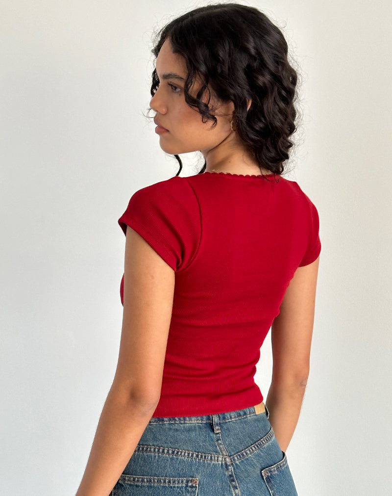 Adrenaline Red Rib Top | Rada – motelrocks.com