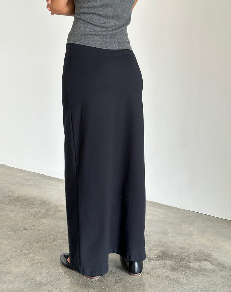 Black jersey maxi skirt hot sale