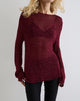 Image of Rajiya Open Weave Jumper in Burgundy