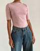 Image of Ralda Curved Jersey Tee in Pink Lady