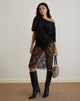 Image of Ramona Midi Skirt in Sequin Lace Black