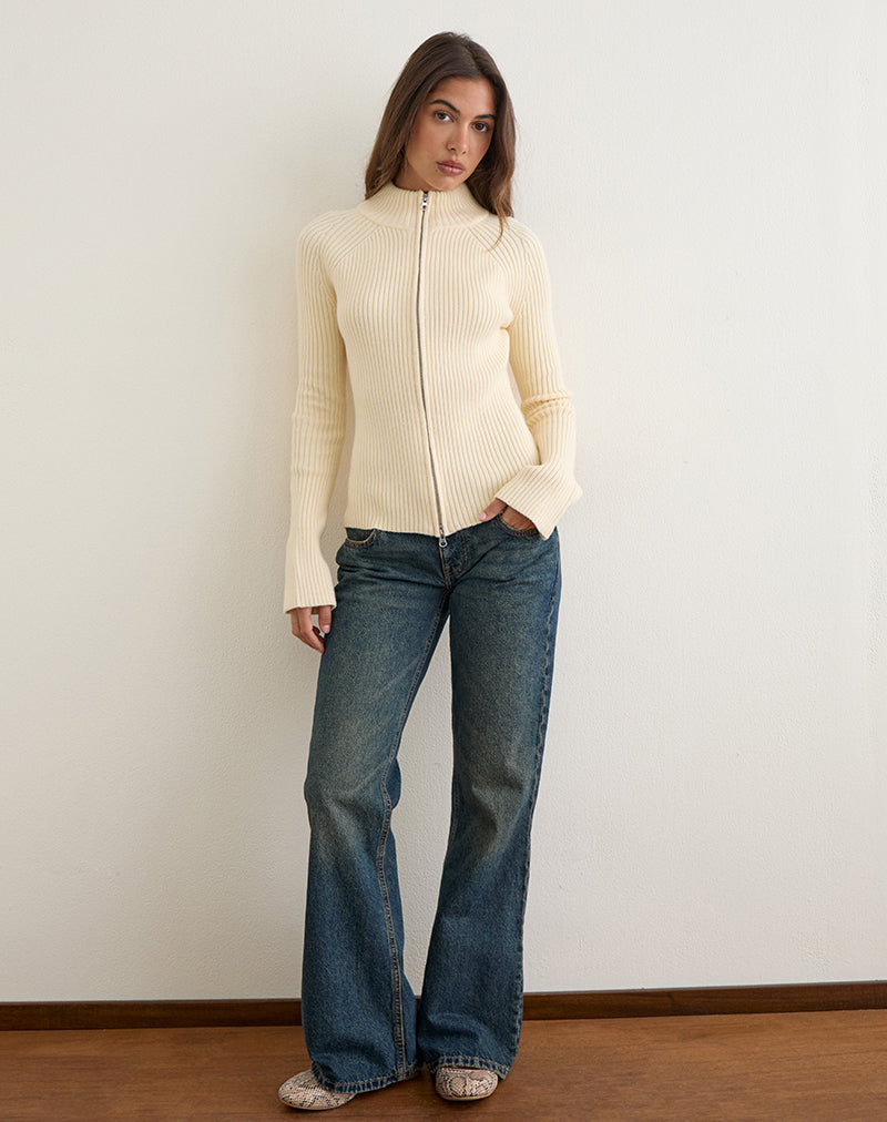 Image of Ranala High Neck Jumper in Knit Cream