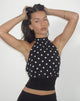Image of Rania Backless Top in Polka Dot Black and White