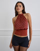 Image of Rania Backless Top in Polka Burnt Red