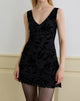 Image of Rawson Mini Dress in Flock Leaf Flower Black