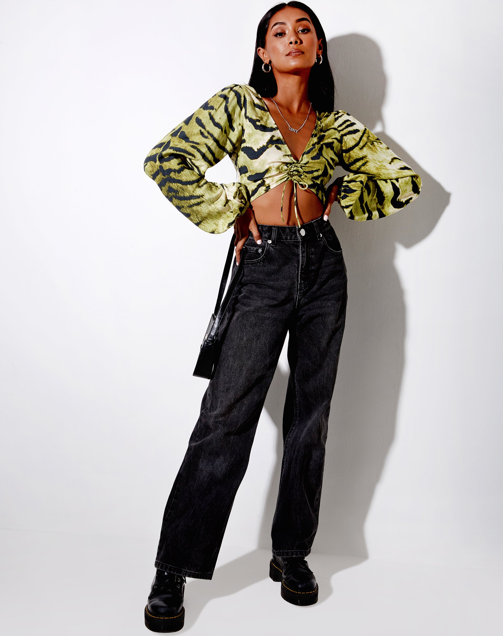 Image of Reilo Crop Top in Tiger Full Khaki