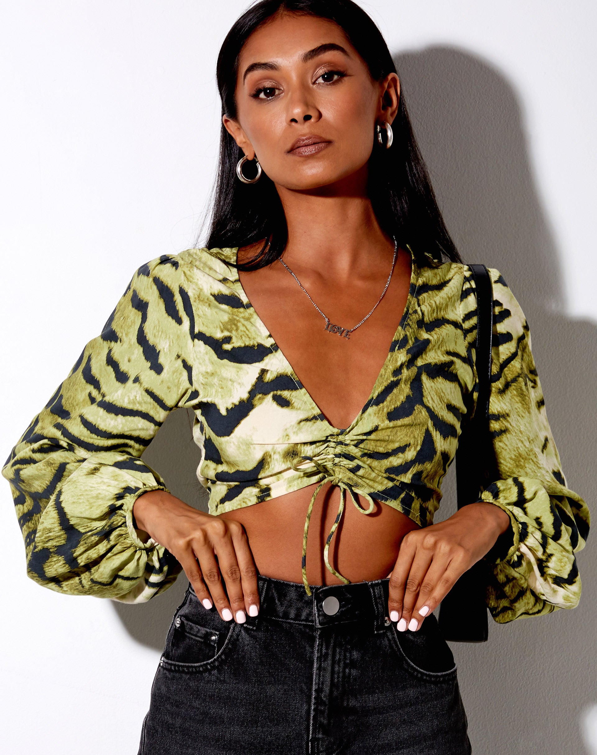 Image of Reilo Crop Top in Tiger Full Khaki