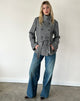Image of Resari Double Breasted Coat in Tweed Black and White