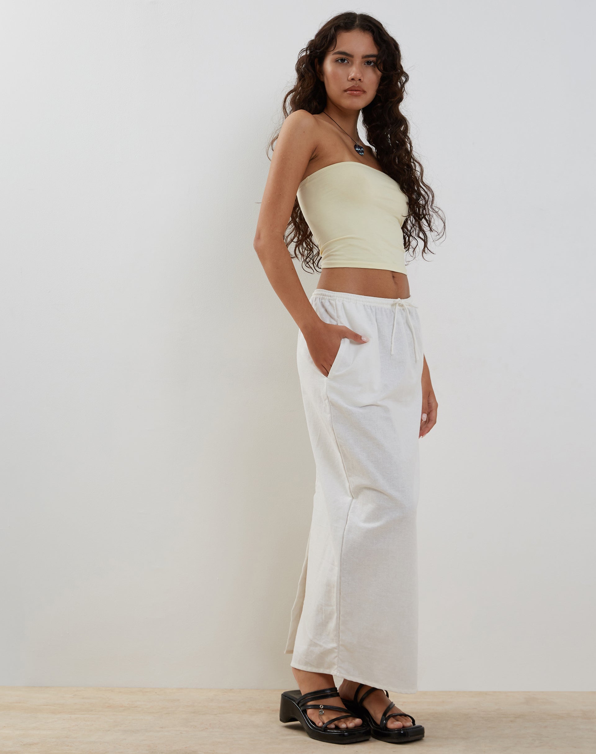 image of Joelene Midi Skirt in White