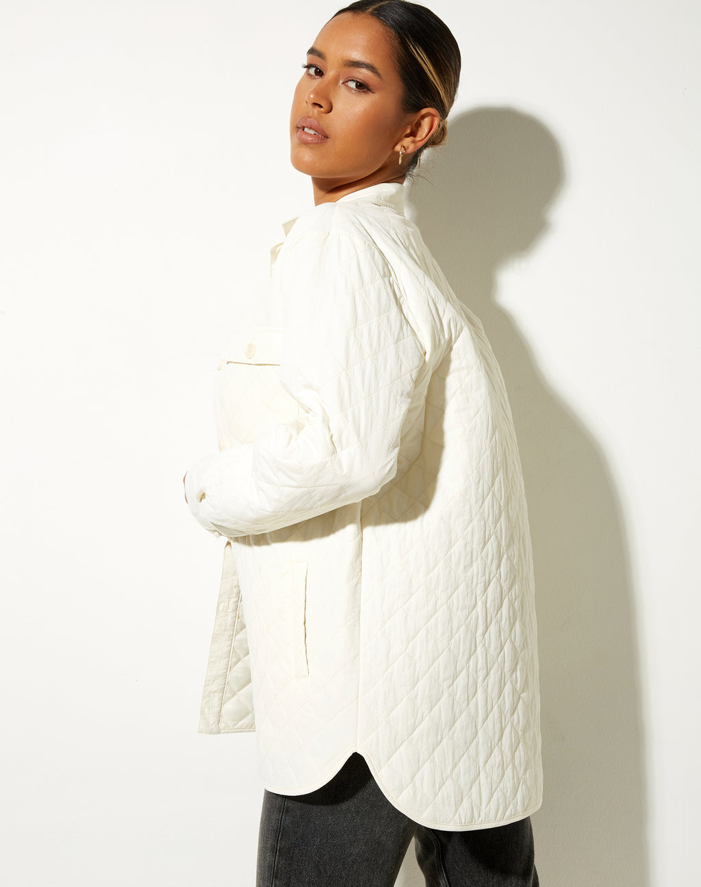 Marcel Shirt in Quilted Warm White
