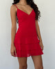 Image of Riasi Ruffle Mini Dress in Chiffon Red