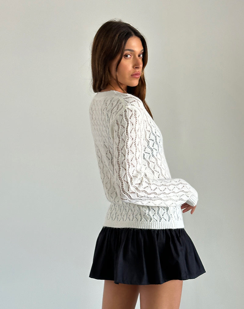 カーディガン bibiy OPEN-KNIT WHITE CARDIGAN Bibiy. STELLAR OPEN CARDIGAN 新品タグ付き ホワイト - メルカリ
