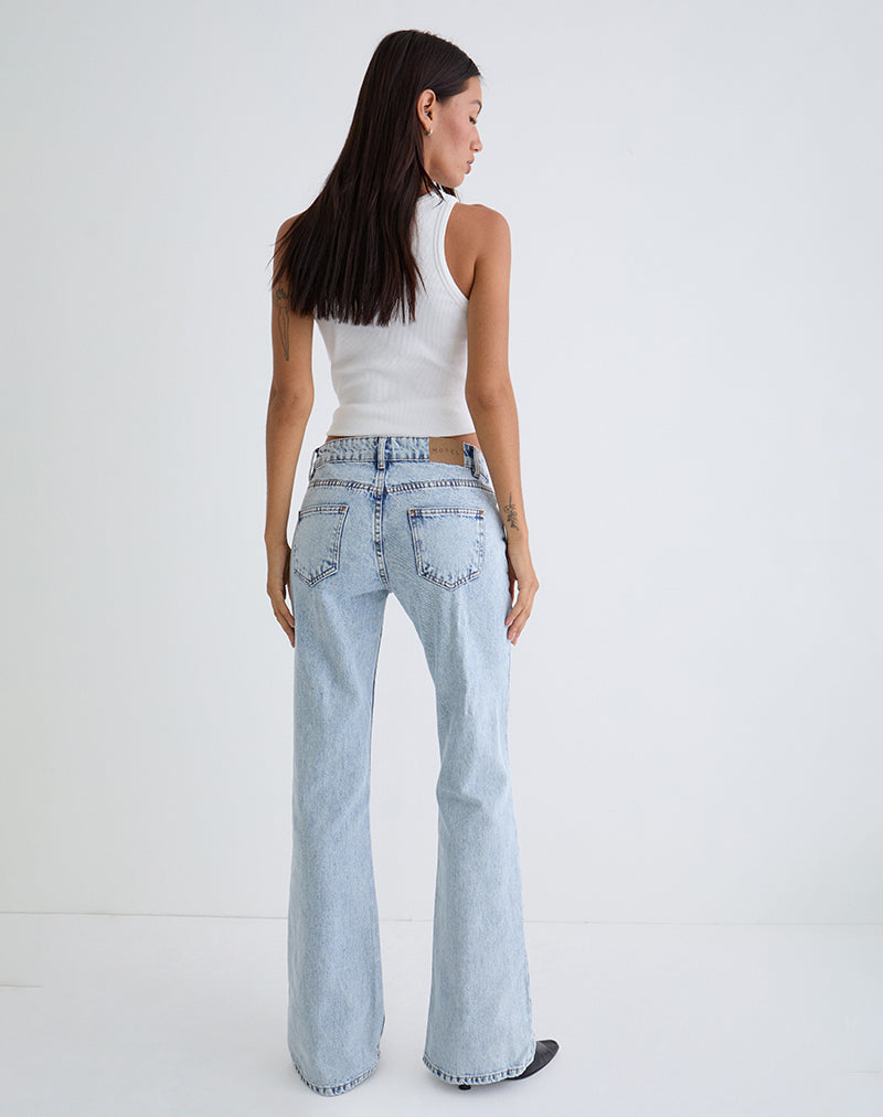 Image of Rigid Low Rise Flare Jeans in 80s Light Wash