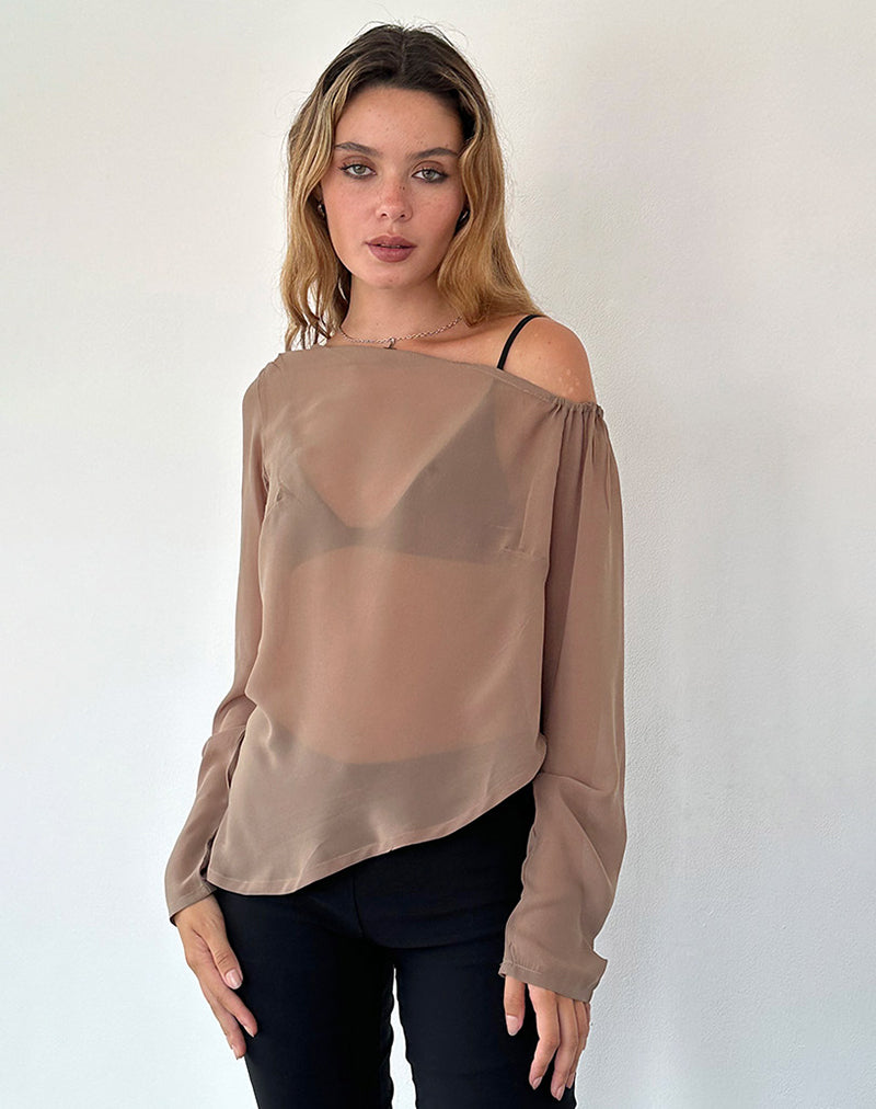 Image of Riot Top in Chiffon Light Brown