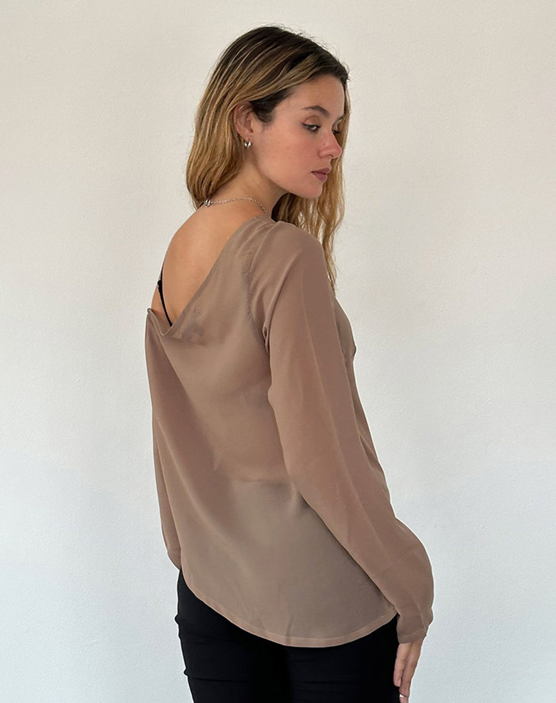 Image of Riot Top in Chiffon Light Brown
