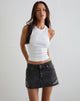 Image of Ripped Hem Mini Skirt in Vintage Black
