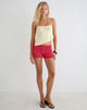 Image of Ritala Shirred Micro Short in Tilted Check Pink