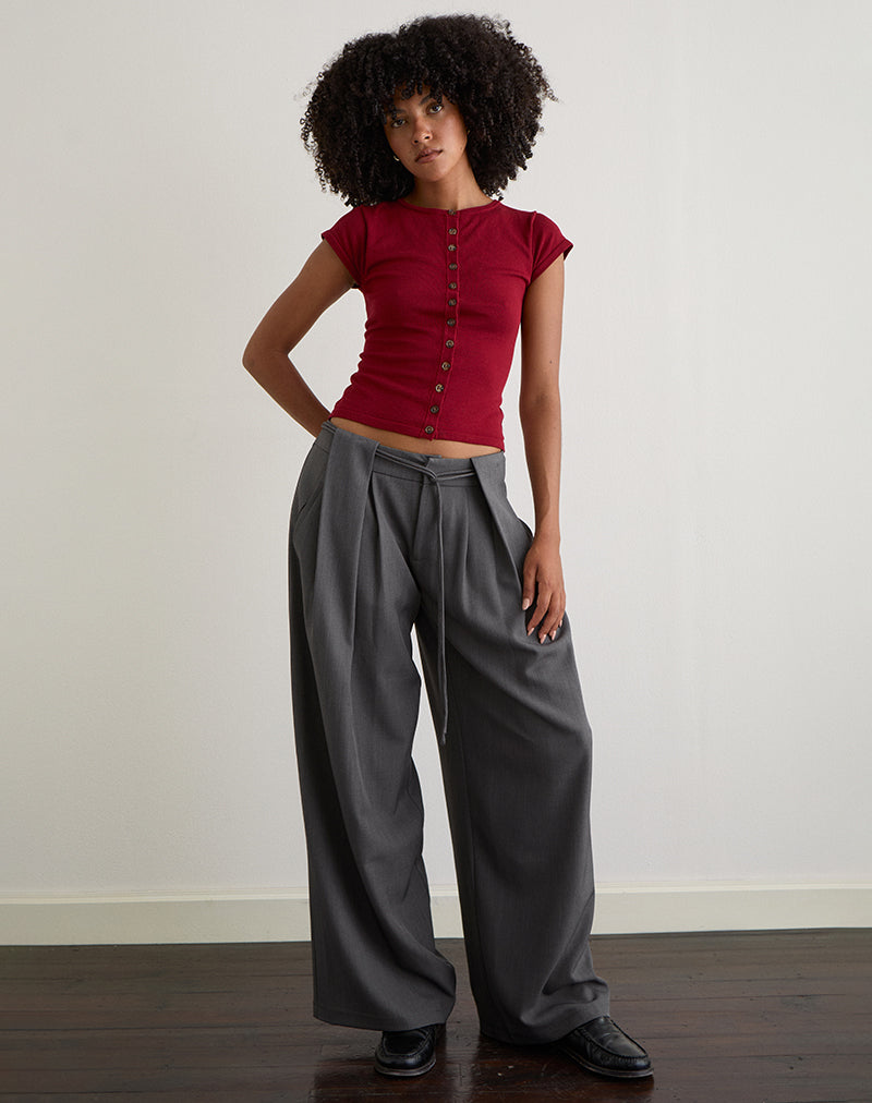 Image of Rivela Tie Waist Trouser in Grey