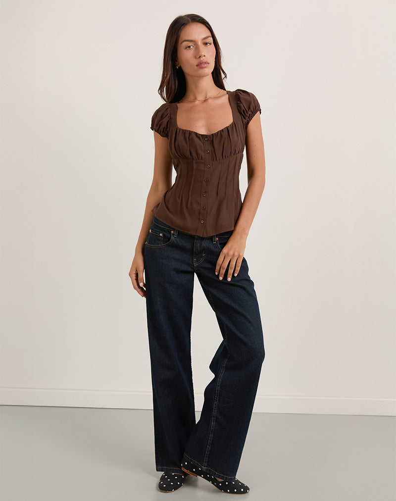 Image of Rolina Blouse in Chiffon Brown