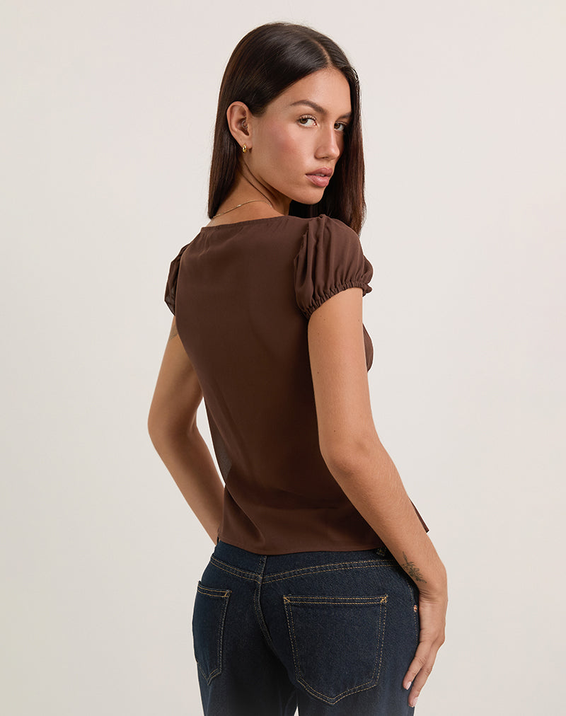 Image of Rolina Blouse in Chiffon Brown