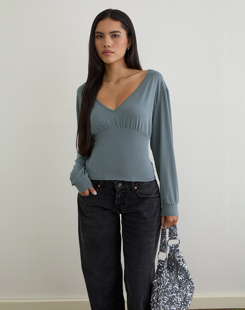 Romari Top in Ash Blue