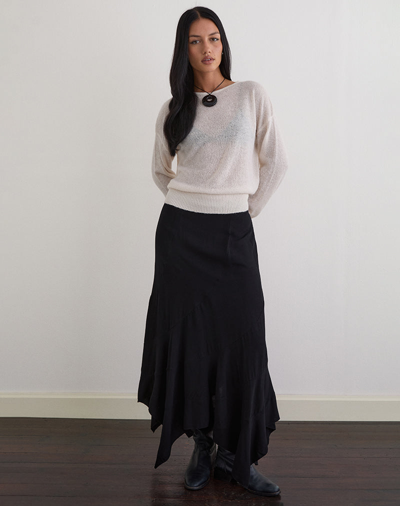 Image of Dorina Long Sleeve Top in Knit Ecru