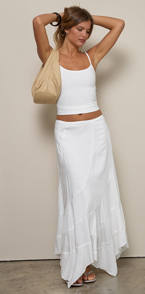 Image of Rombe Seamed Fairy Midi Skirt in Ivory