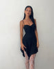 Image of Romily Tie Front Mini Dress in Black Mesh