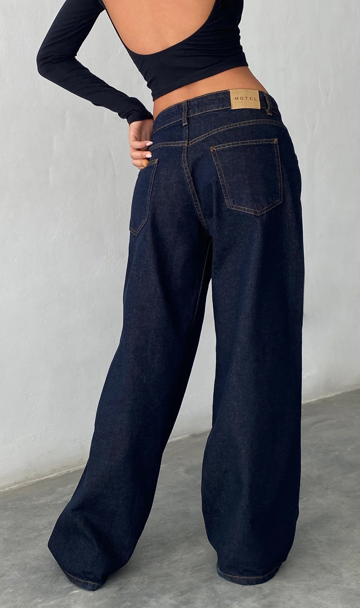 Indigo Extra Wide Low Rise Jeans | Roomy – motelrocks.com