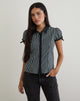 Image of Rosabe Blouse in Black and Grey Monostripe
