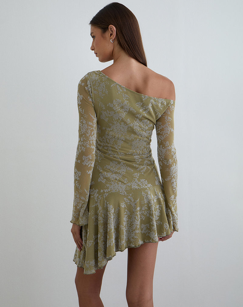 Image of Ruhato Mini Dress in Moss Petal Olive