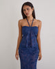Image of Ruwi Halter Top in Sequin Knit Navy