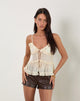 Image of Raeya Tie Front Cami Top in Chiffon Cream