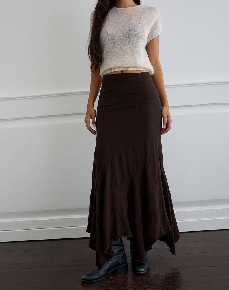 Image of Rombe Maxi Skirt in Bitter Chocolate