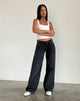 Image of Roomy Extra Wide Low Rise Jeans in Washed Black