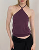 Image of Saerin Halter Top in Cupro Deep Purple
