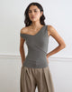 Image of Sahar Top in Ribbed Warm Grey Eco Lyocell