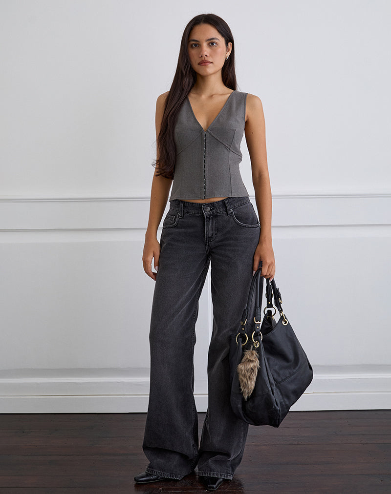 Salpa Plunge Top in Tailoring Charcoal