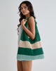 Image of Zuni Knitted Bag in Stripe Green Blue