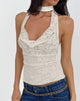 Image of Samwell Halterneck Top in Paisley Lace Ivory