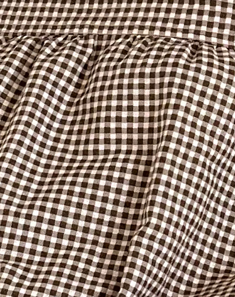 Mini Gingham Brown Mini Dress