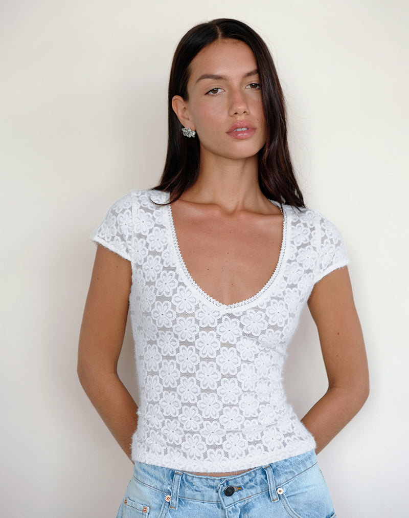 Image of Sanjana Top in Lace Ivory