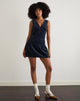 Image of Sarabi Plunge Mini Dress in Cord Navy