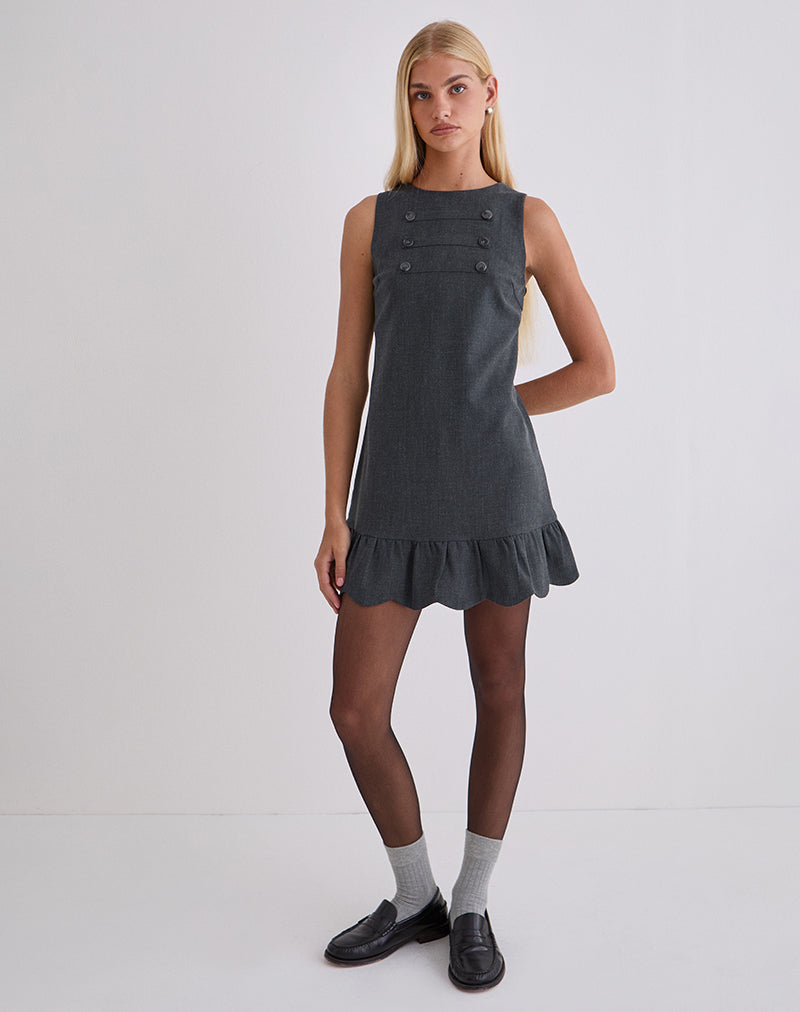 Image of Saraya Mini Dress in Tailoring Grey Blue