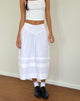 Image of Sarayu Midi Skirt in Poplin White