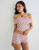 Image of Sarla One Shoulder Top in Diagonal Stripe Pink