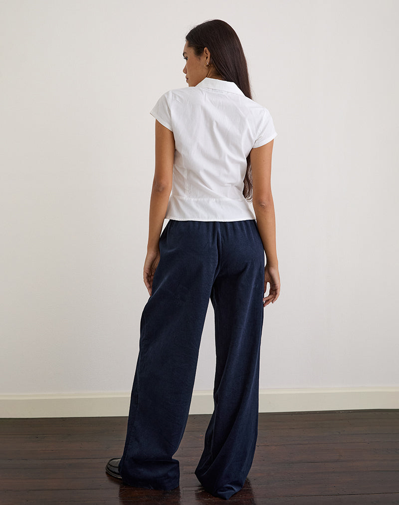 Image of Sasiya Waistband Trouser in Cord Navy
